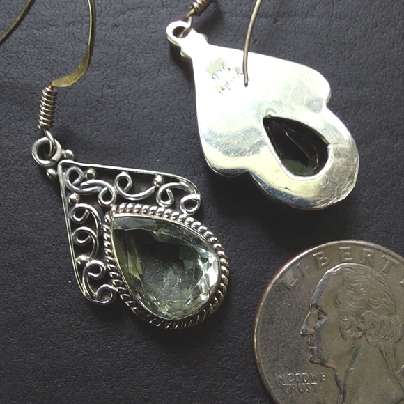 Sterling Silver Prasiolite earrings - Picture 2 of 4